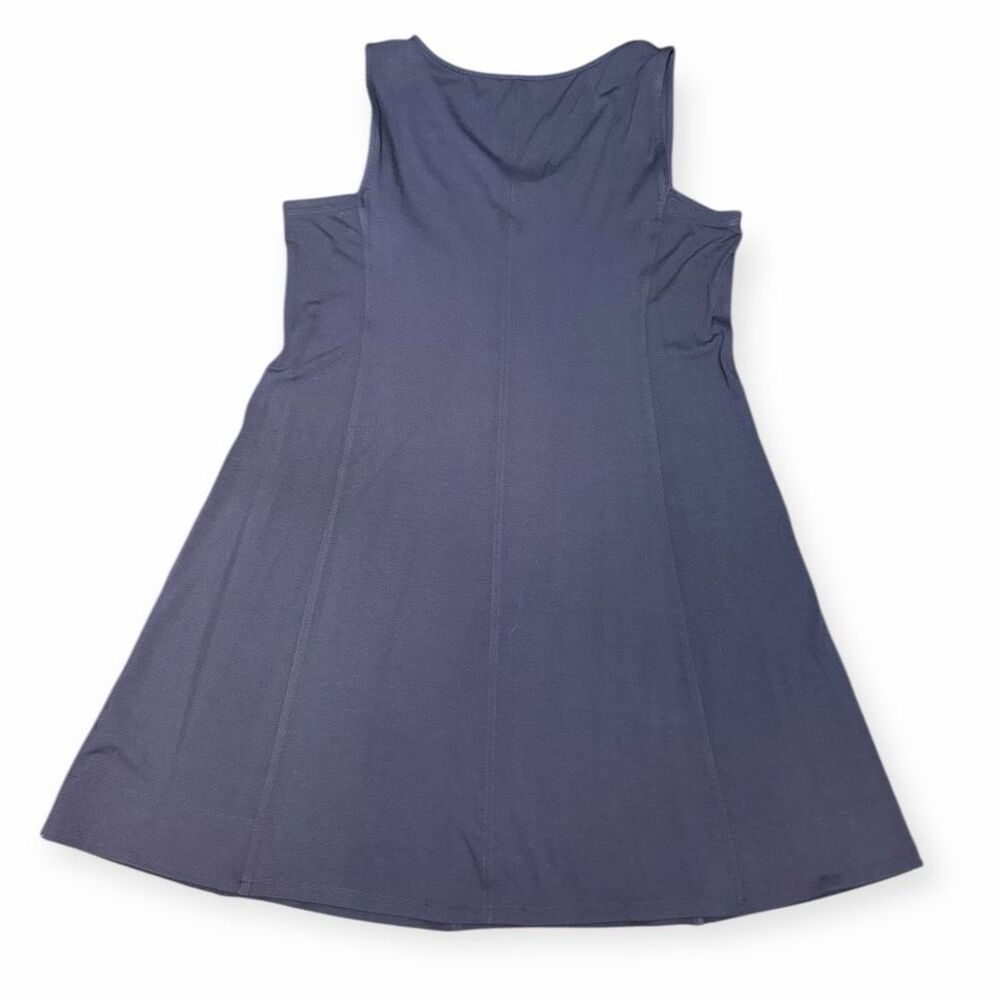 EILEEN FISHER Women’s Blue Sleeveless V-Neck A-Line Tank Dress Size Large